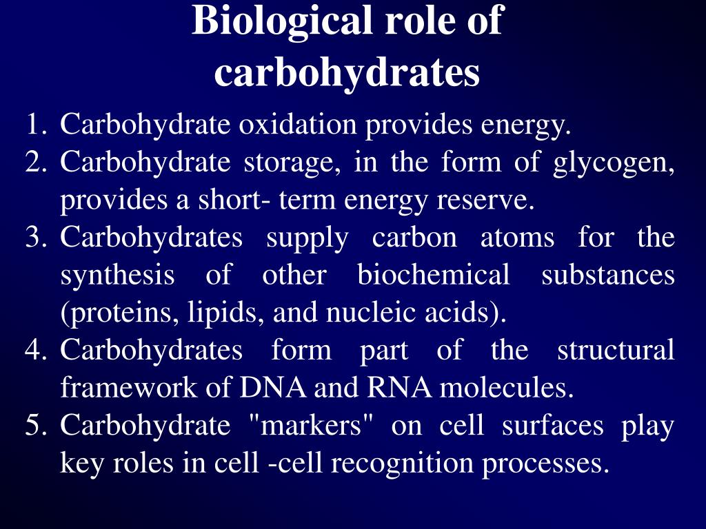 What is the major job of carbohydrates