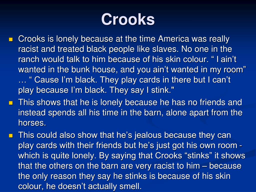 crooks lonely essay