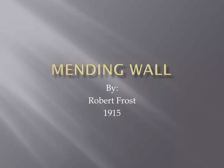 scansion mending wall