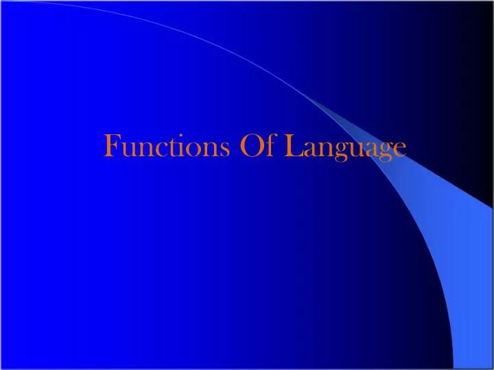 functions of language functions of language