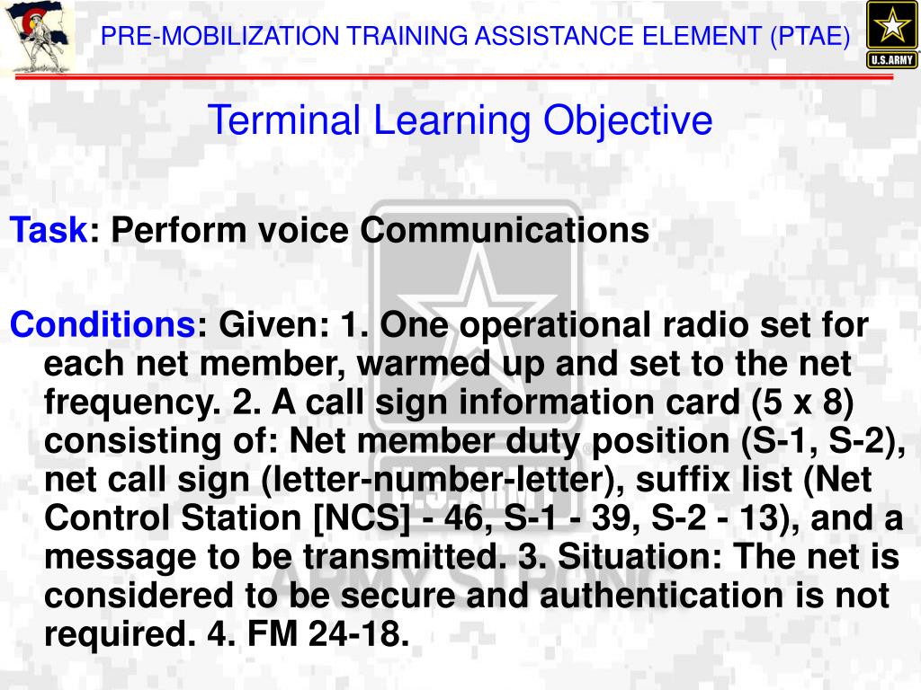 PPT WARRIOR TRAINING TASK 8 (1135711022) PERFORM VOICE