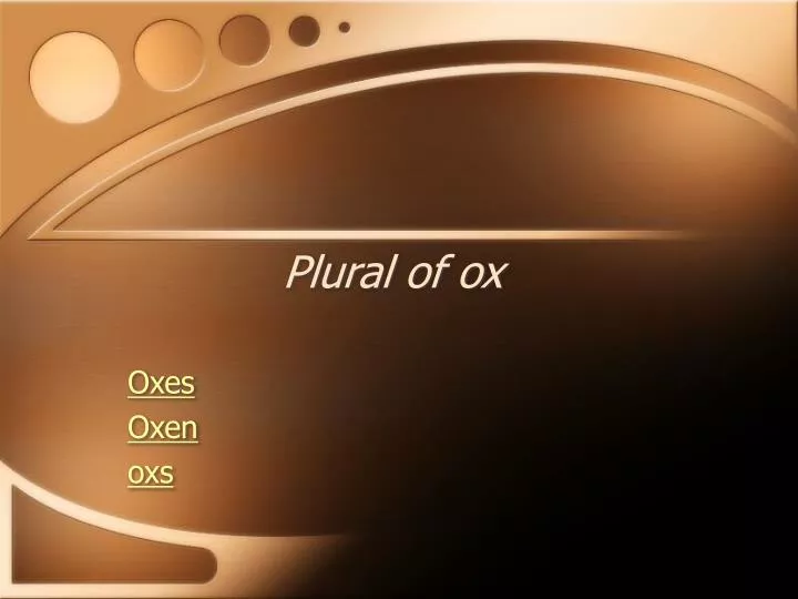 Ppt Plural Of Ox Powerpoint Presentation Free Download Id 1702841