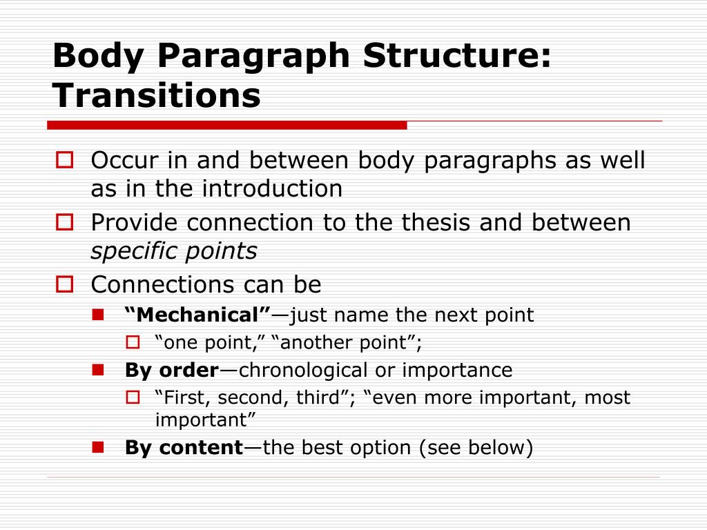 transition from intro to thesis