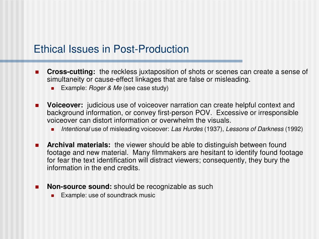 PPT Ethics in Documentary Filmmaking PowerPoint Presentation, free