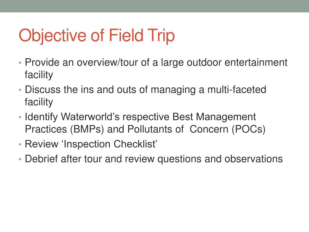 objectives of field trip