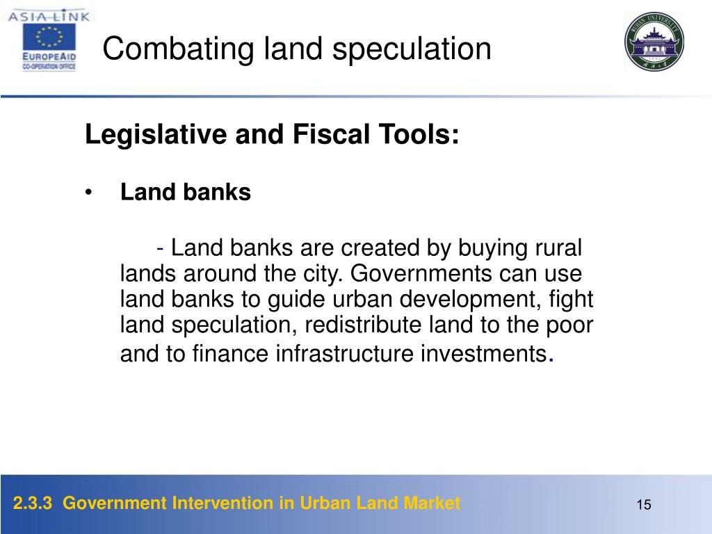 PPT GOVERNMENT INTERVENTION IN URBAN LAND MARKET Land Management and