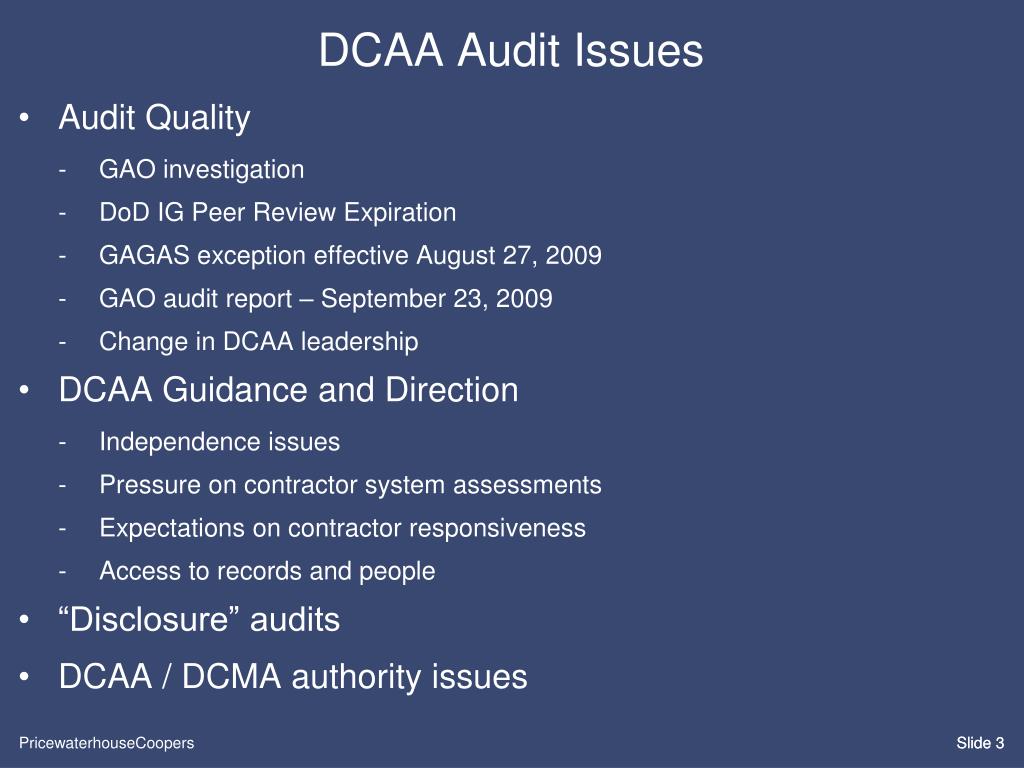 PPT - DCAA’s New Direction March 10, 2010 Presentation By: James W ...