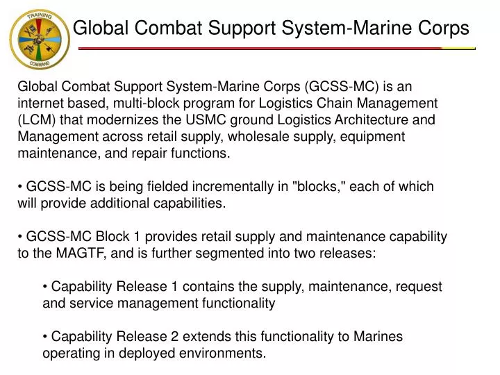 Ppt Global Combat Support System Marine Corps Powerpoint
