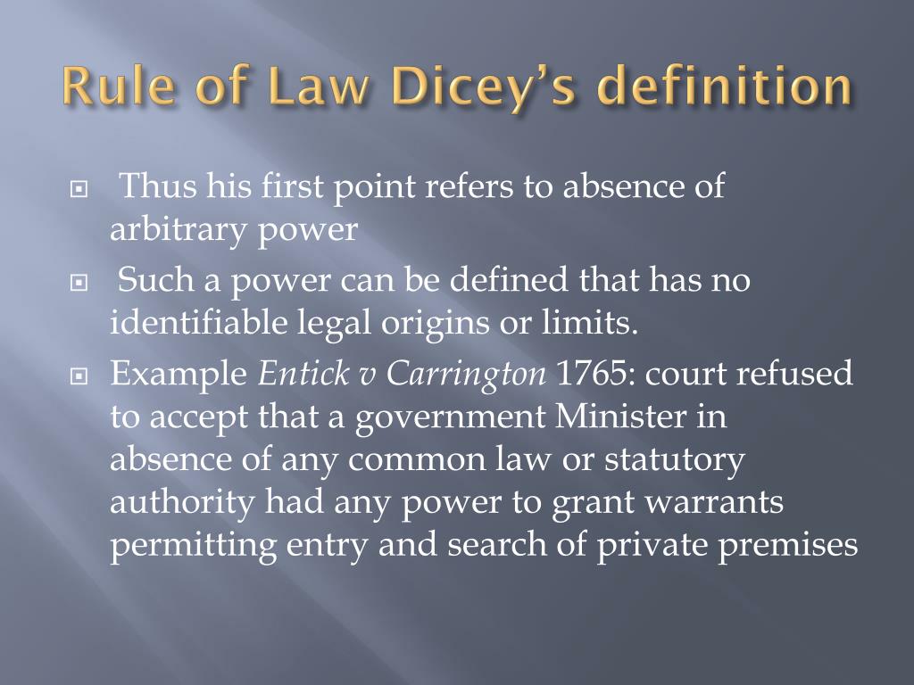 dicey's thesis on rule of law