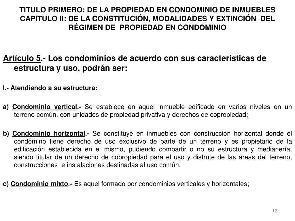 PPT - LEY DE PROPIEDAD EN CONDOMINIO DE INMUEBLES PARA EL DISTRITO