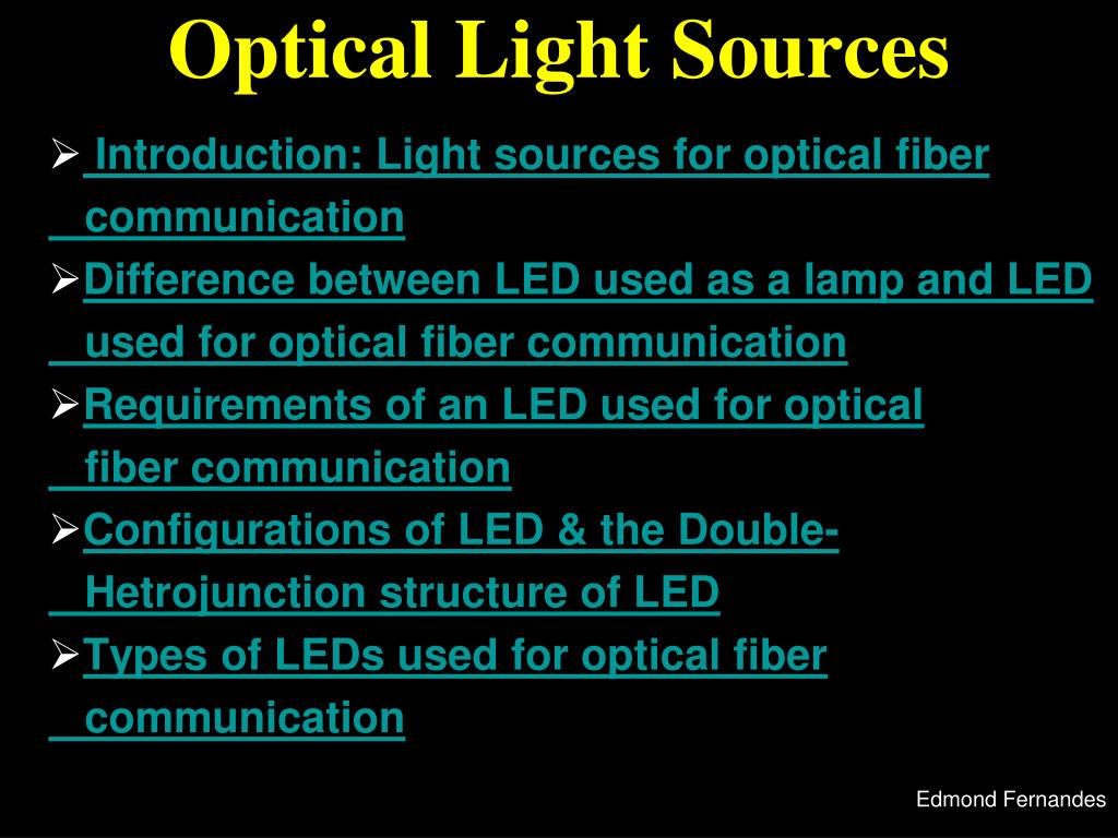 PPT Optical Light Sources PowerPoint Presentation free download