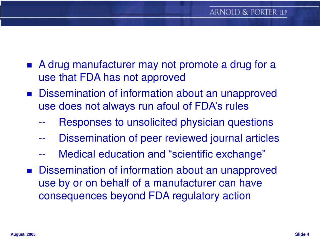 PPT MANAGING RISKS OF OFFLABEL PROMOTION AND CONTINUING MEDICAL EDUCATION The FDA Regulatory