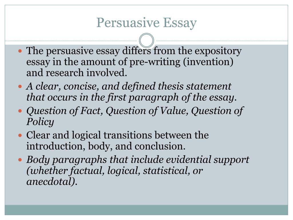 persuasive essay thesis examples