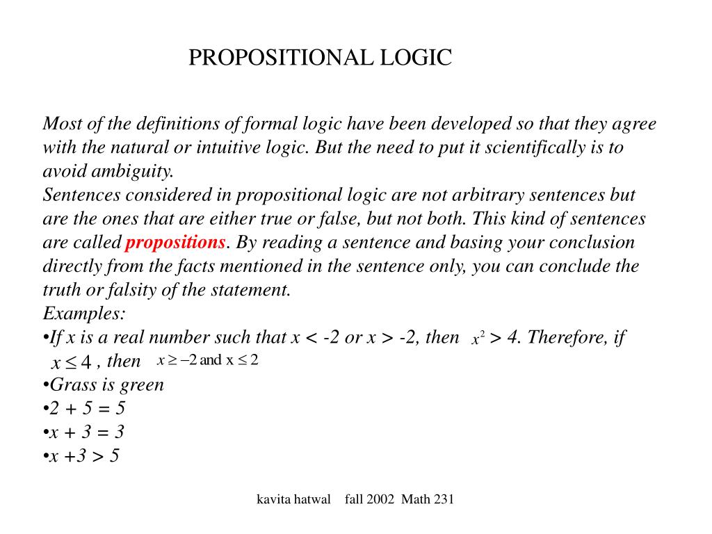 PPT - PROPOSITIONAL LOGIC PowerPoint Presentation, Free Download - ID ...