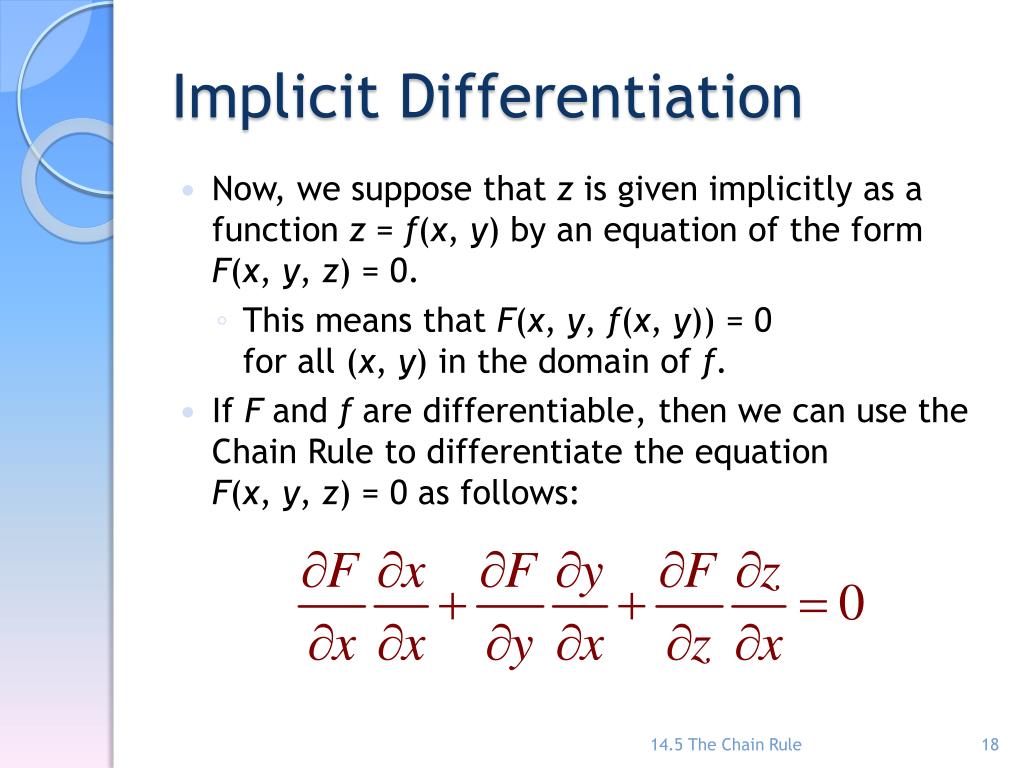PPT - Chapter 14 – Partial Derivatives PowerPoint Presentation, free ...