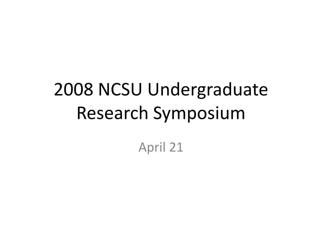 ncsu undergraduate research symposium