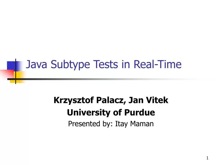 java subtype tests in real time n.