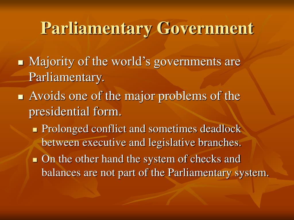 parliamentary form of government presentation