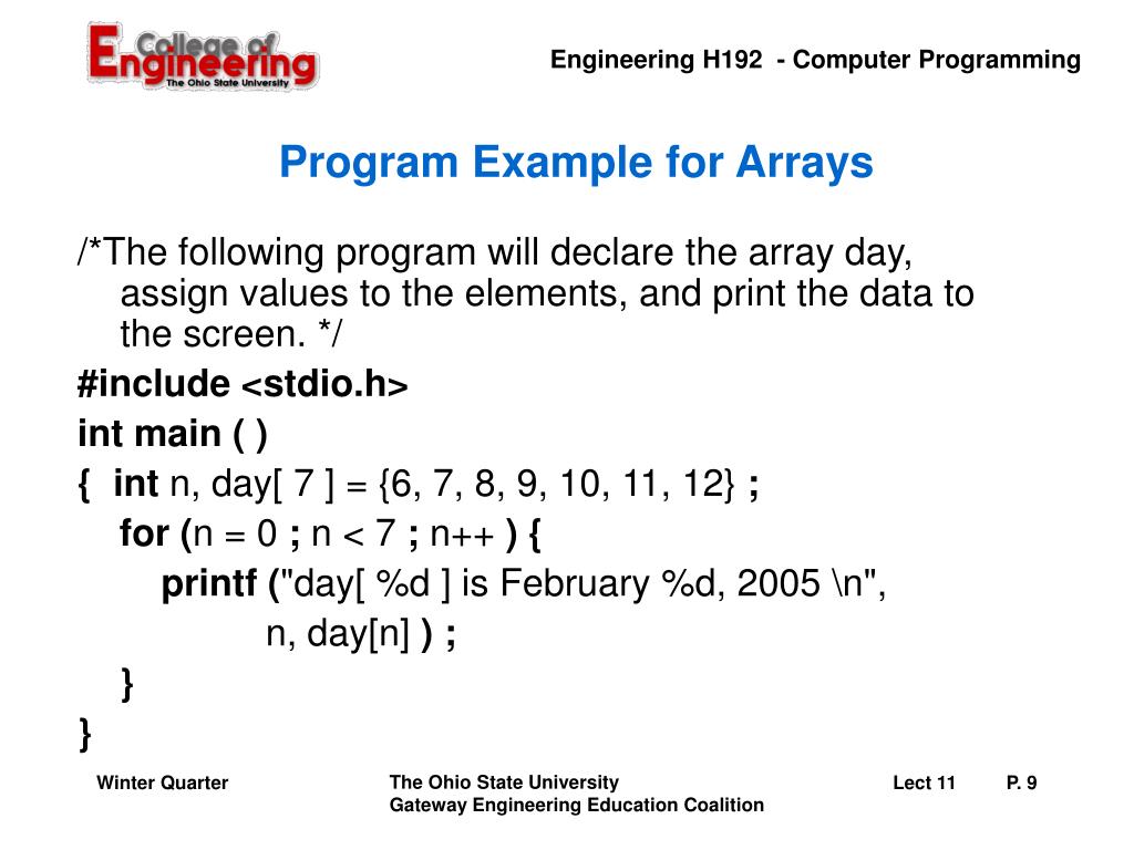 PPT - Arrays PowerPoint Presentation, free download - ID:1711599