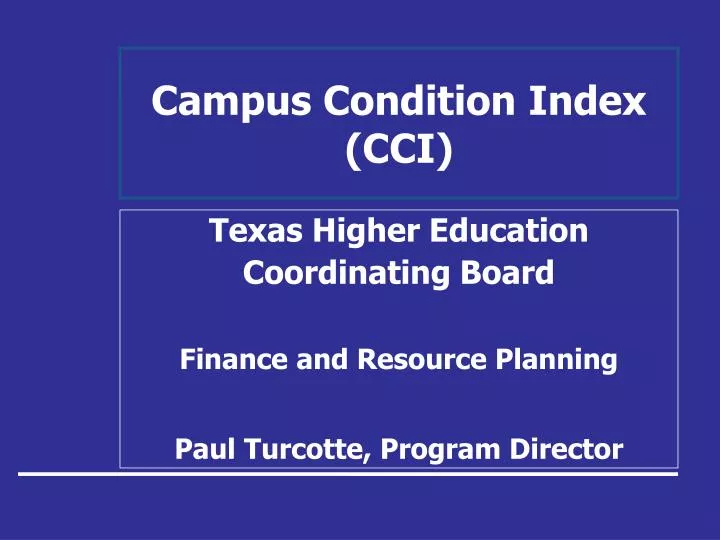 campus condition index cci n.