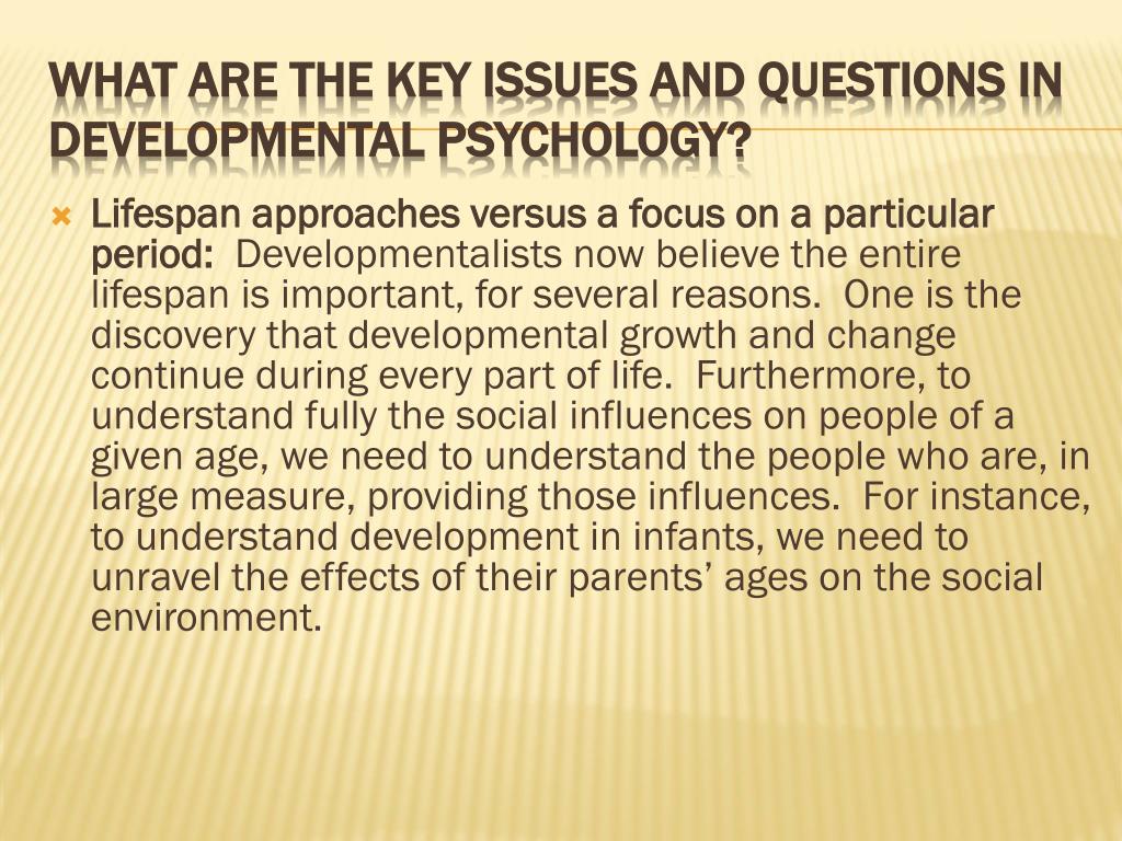 research questions developmental psychology