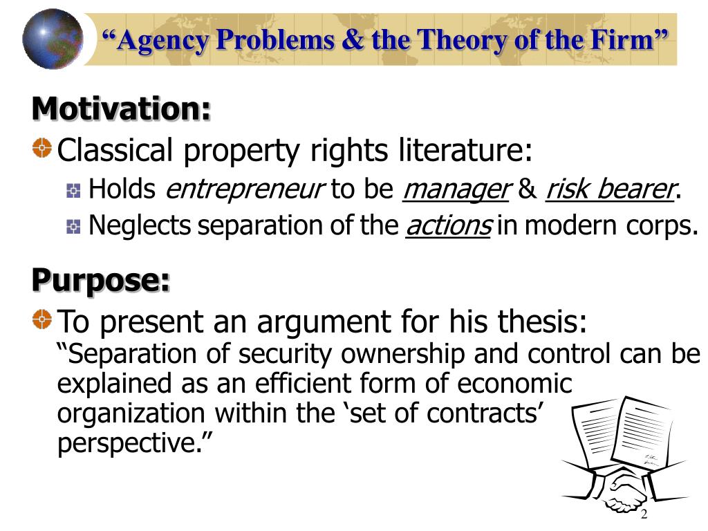Agency Theory And The Separation Of Ownership