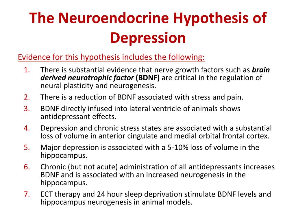 neurogenic hypothesis of depression