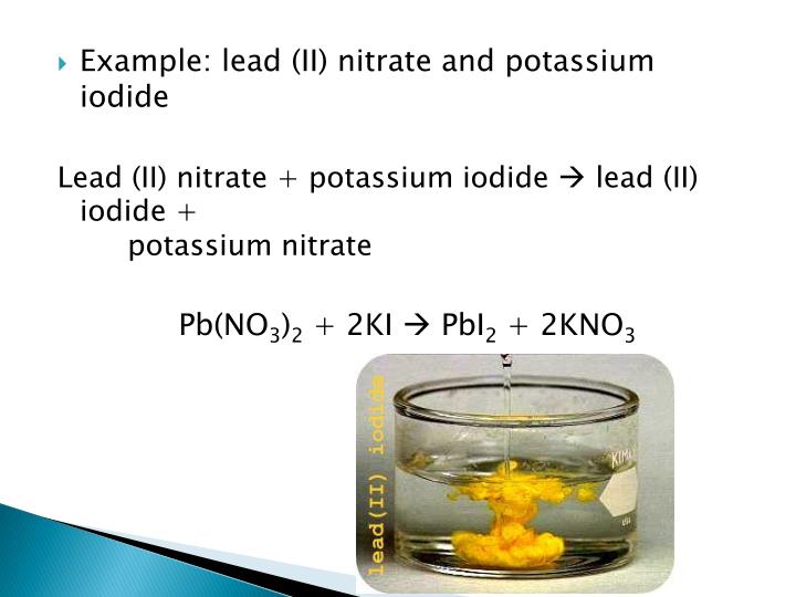 lead nitrate and potassium iodide precipitate equation