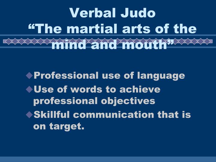 verbal judo powerpoint