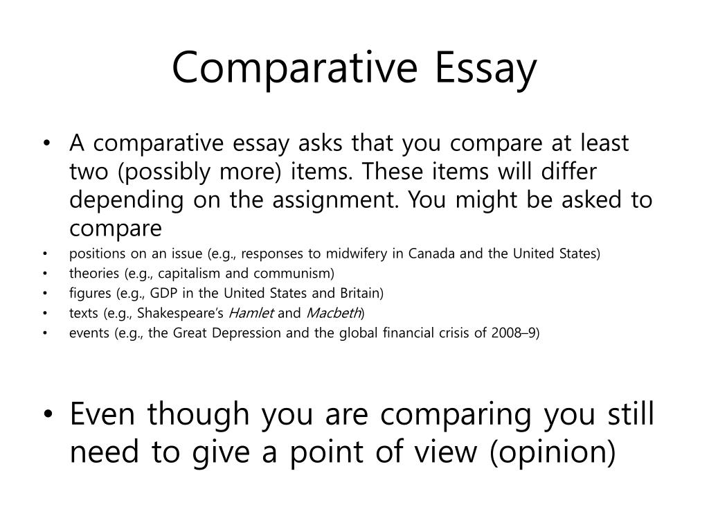 purpose of comparative essay