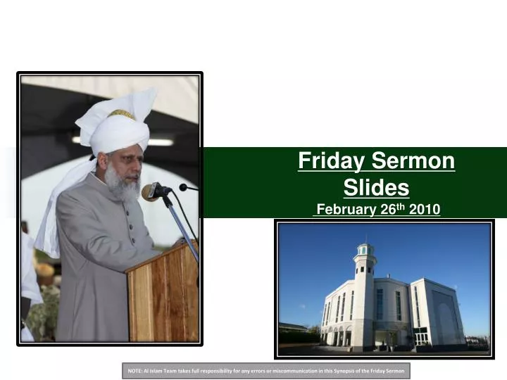 friday sermon slides february 26 th 2010 n.