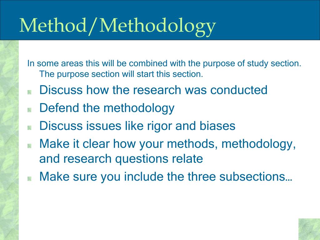 how to write a methodology for a journal article