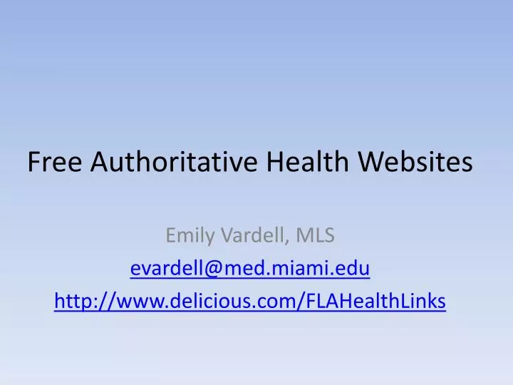 free authoritative health websites n.