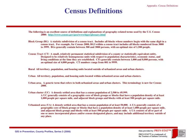census definitions n.