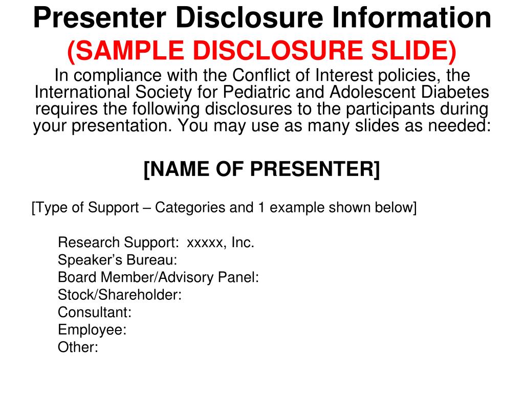 presentation and disclosure meaning