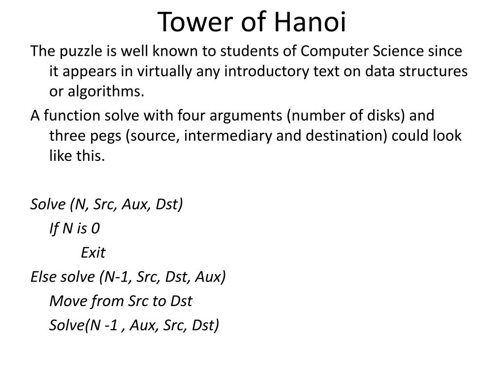 PPT - Tower of Hanoi PowerPoint Presentation, free download - ID:1719845