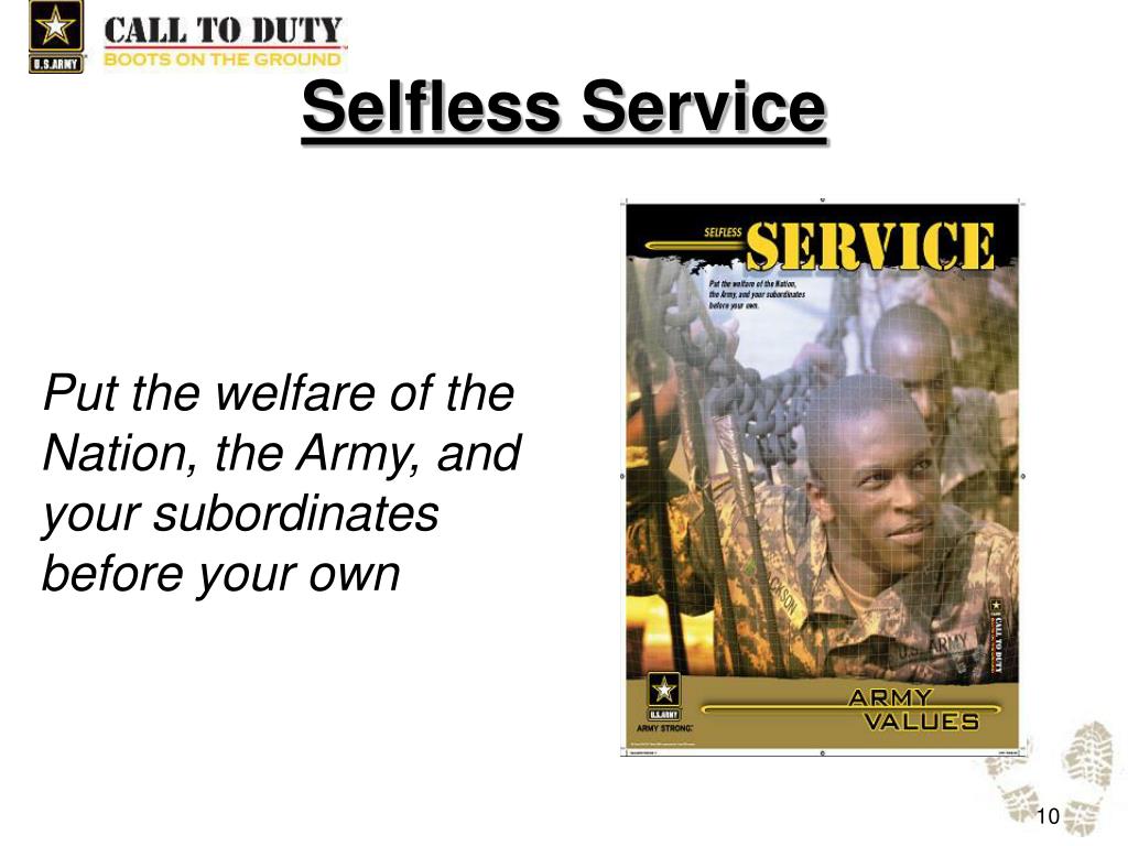 selfless service army values essay