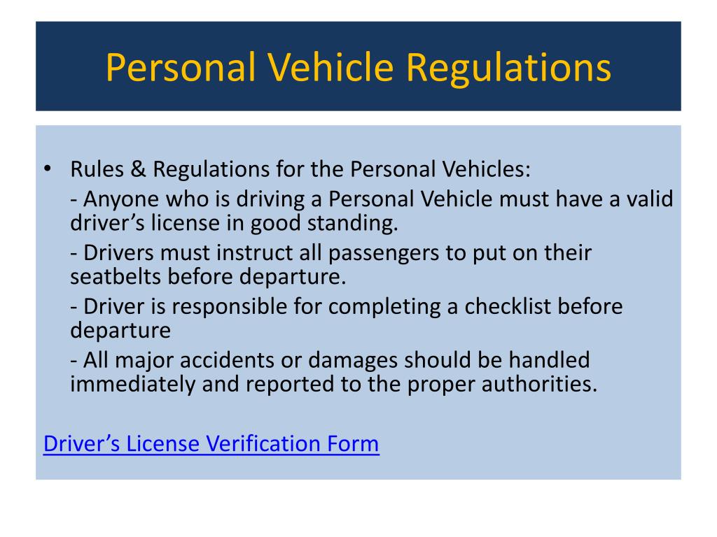 federal travel regulations personal vehicle
