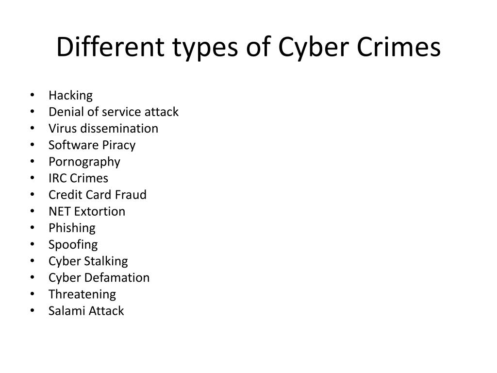 presentation types of cyber crime