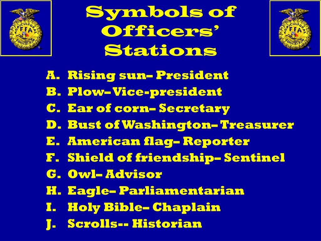 Ffa Officer Symbols And Duties