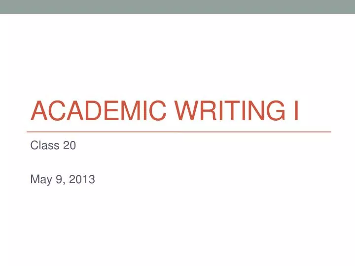 academic writing i n.