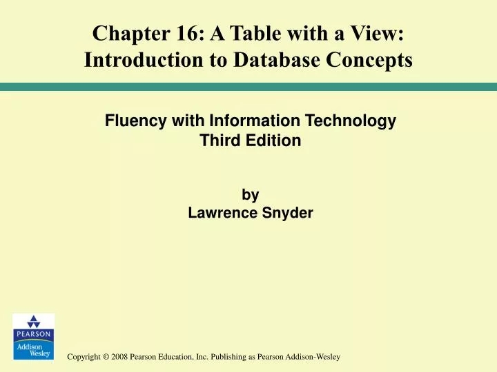 PPT - Fluency with Information Technology Third Edition by Lawrence ...
