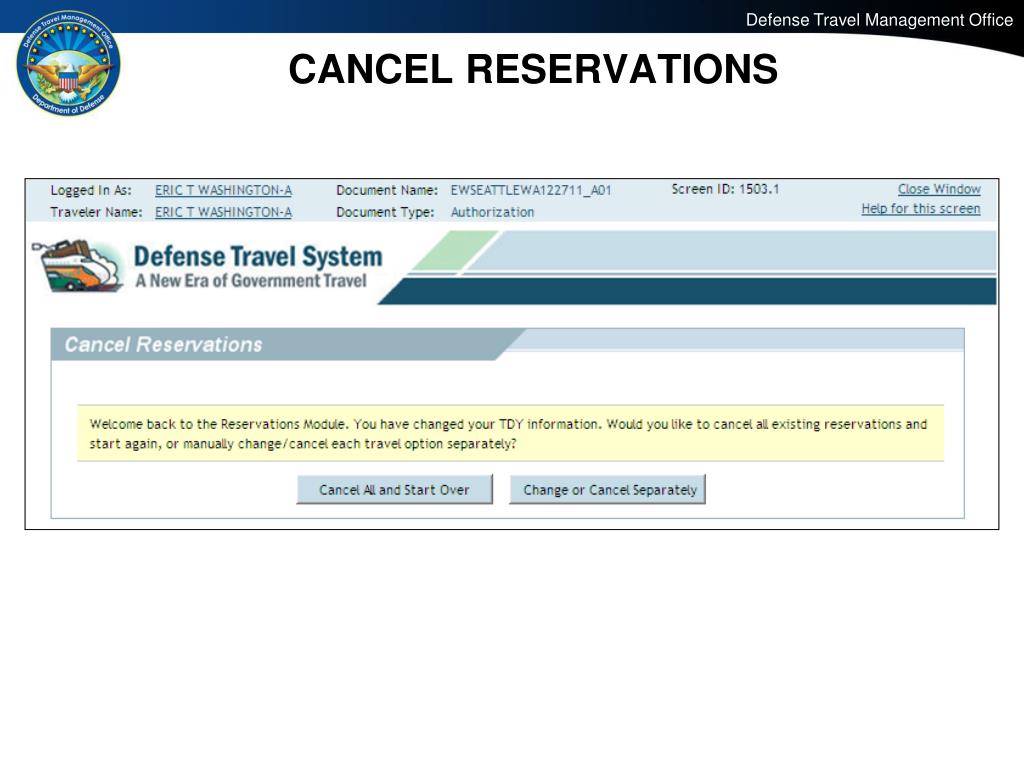 reservations dts cancel trip cancellation changes ppt powerpoint presentation welcome
