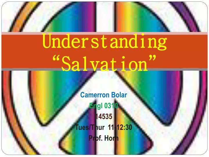 PPT Understanding “Salvation” PowerPoint Presentation