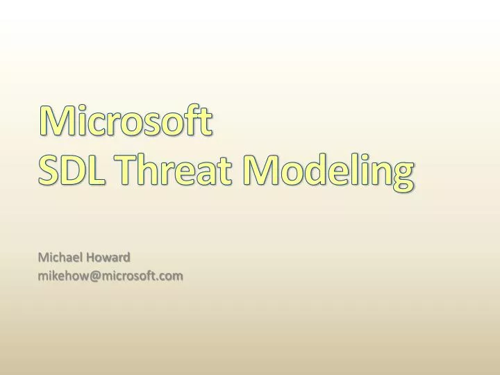 microsoft sdl threat modeling n.