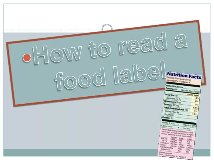 Reading nutrition labels powerpoint
