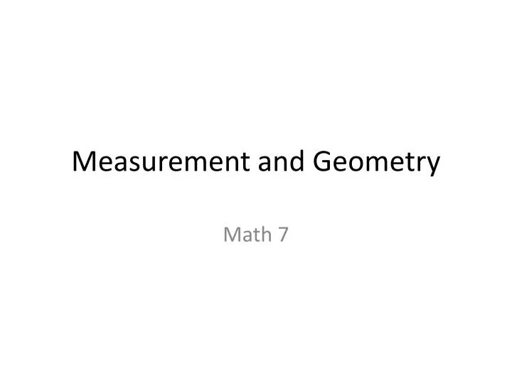 measurement and geometry n.