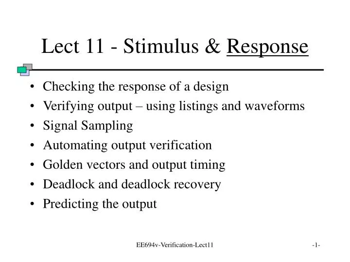 lect 11 stimulus response n.