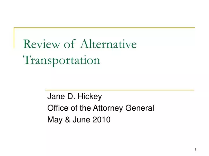 review of alternative transportation n.