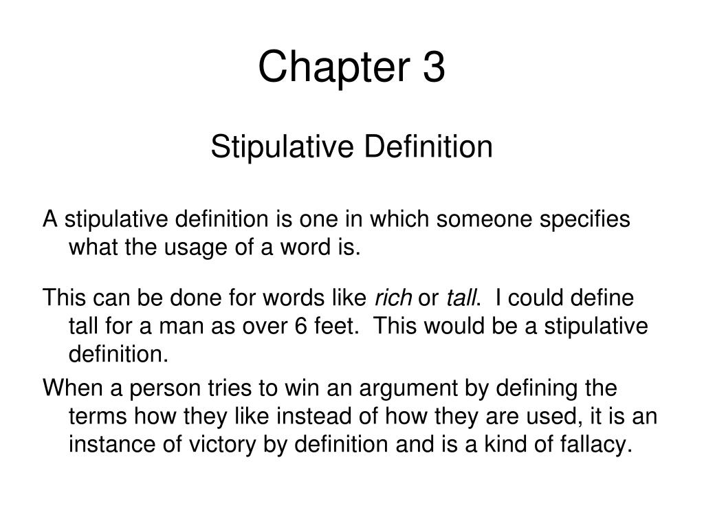 stipulative definition essay
